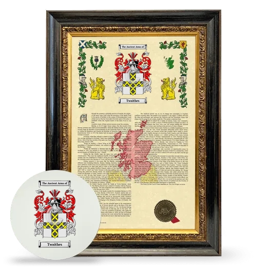Twaithes Framed Armorial History and Mouse Pad - Heirloom