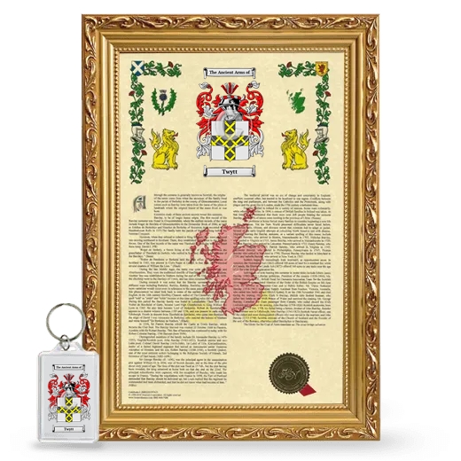 Twytt Framed Armorial History and Keychain - Gold