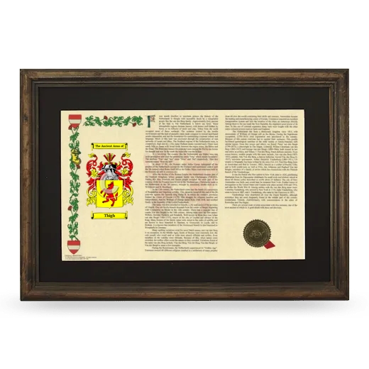 Thigh Deluxe Armorial Landscape Framed - Brown