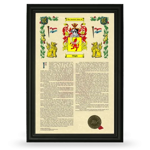 Thigh Armorial History Framed - Black