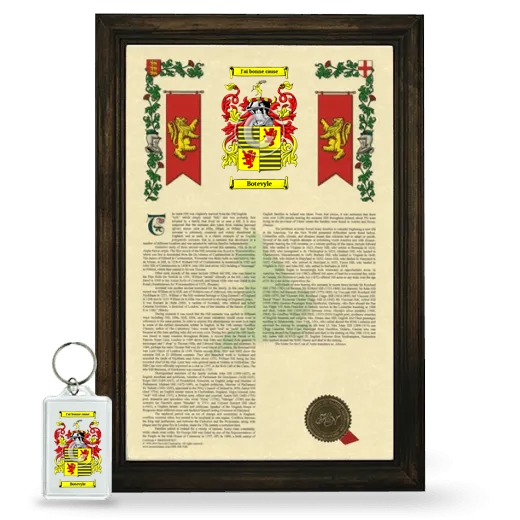 Botevyle Framed Armorial History and Keychain - Brown