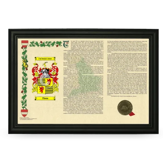 Them Armorial Landscape Framed - Black