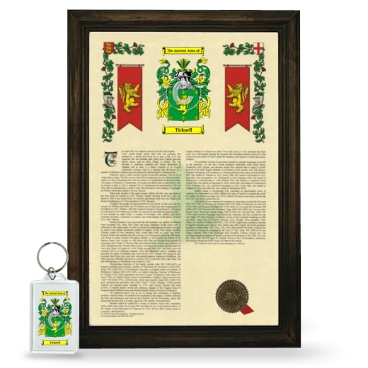 Ticknell Framed Armorial History and Keychain - Brown