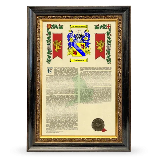 Titchcombe Armorial History Framed - Heirloom