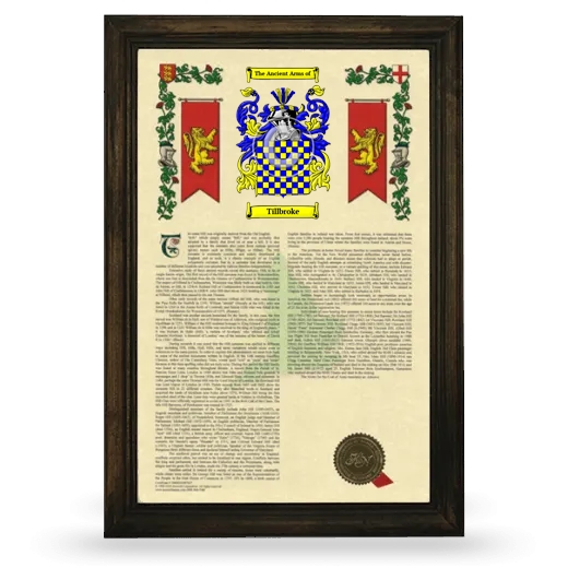 Tillbroke Armorial History Framed - Brown