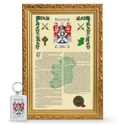 Timan Framed Armorial History and Keychain - Gold