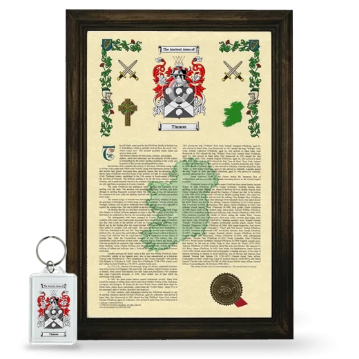 Tinnon Framed Armorial History and Keychain - Brown