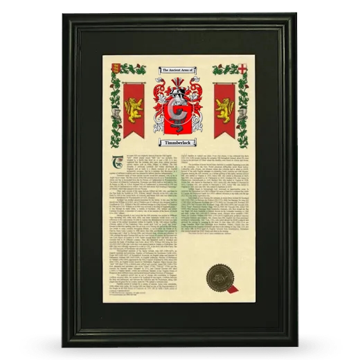 Timmberlack Deluxe Armorial Framed - Black