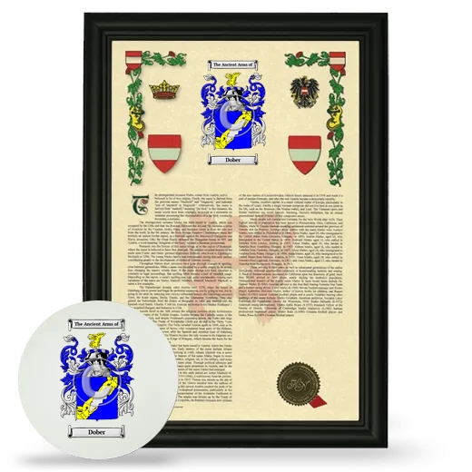 Dober Framed Armorial History and Mouse Pad - Black