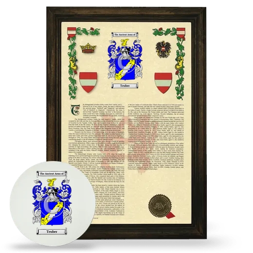 Teuber Framed Armorial History and Mouse Pad - Brown