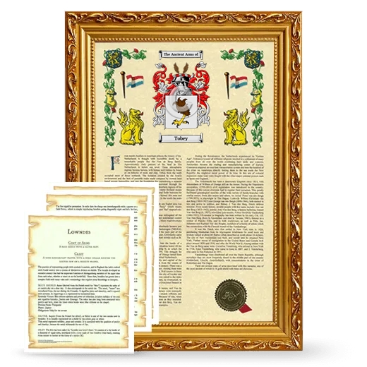 Tobey Framed Armorial History and Symbolism - Gold