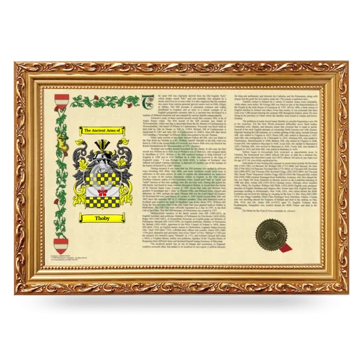 Thoby Armorial Landscape Framed - Gold