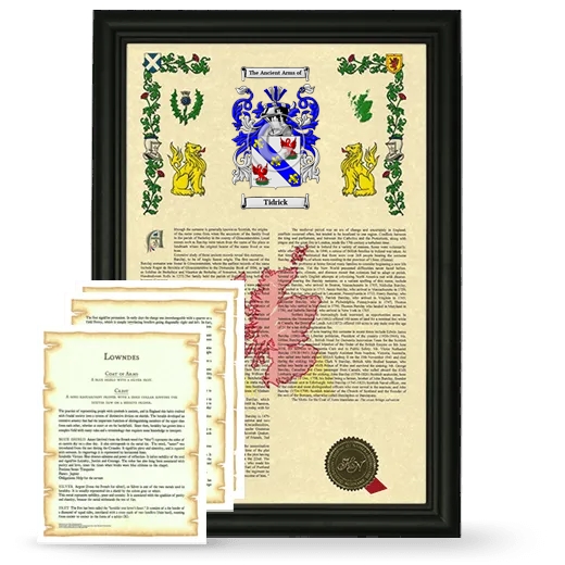 Tidrick Framed Armorial History and Symbolism - Black