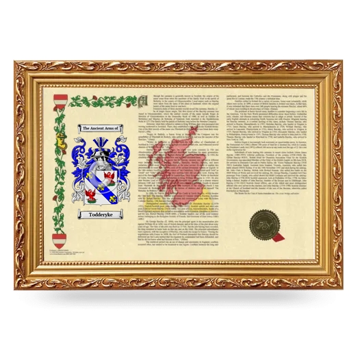 Todderyke Armorial Landscape Framed - Gold