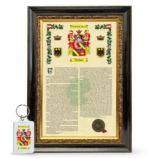 Thuringer Framed Armorial History and Keychain - Heirloom