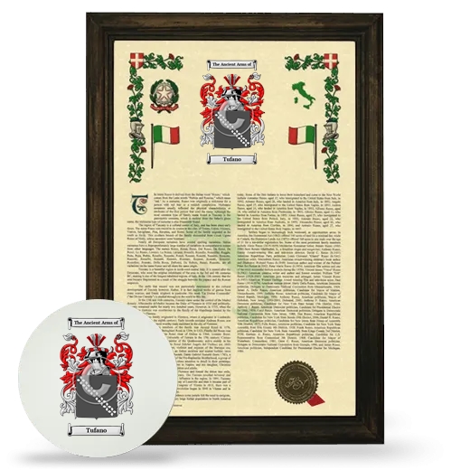 Tufano Framed Armorial History and Mouse Pad - Brown