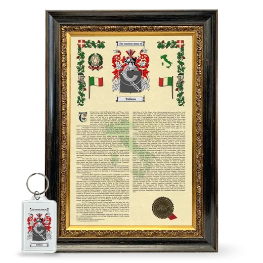 Tufano Framed Armorial History and Keychain - Heirloom