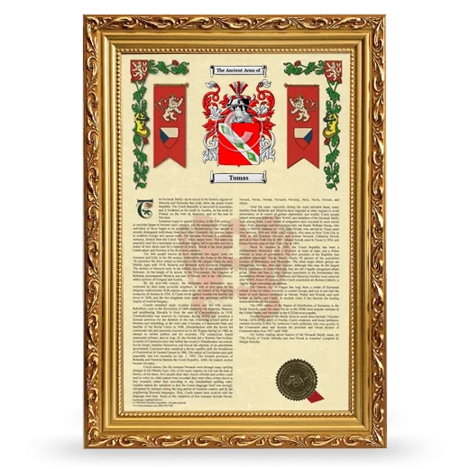 Tumas Armorial History Framed - Gold