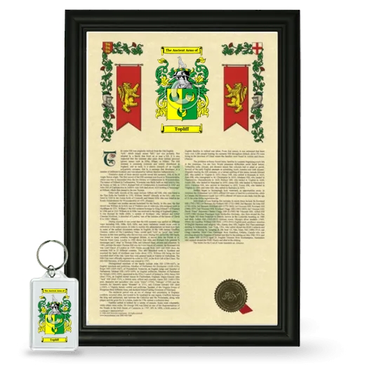 Topliff Framed Armorial History and Keychain - Black