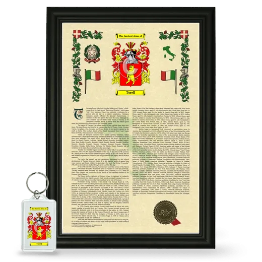 Torell Framed Armorial History and Keychain - Black