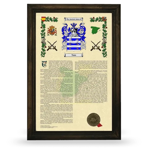 Toro Armorial History Framed - Brown