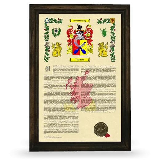 Torrente Armorial History Framed - Brown