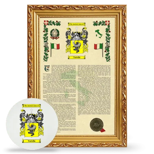 Tortella Framed Armorial History and Mouse Pad - Gold