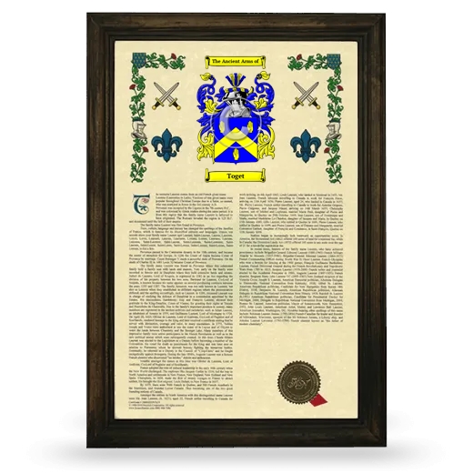 Toget Armorial History Framed - Brown