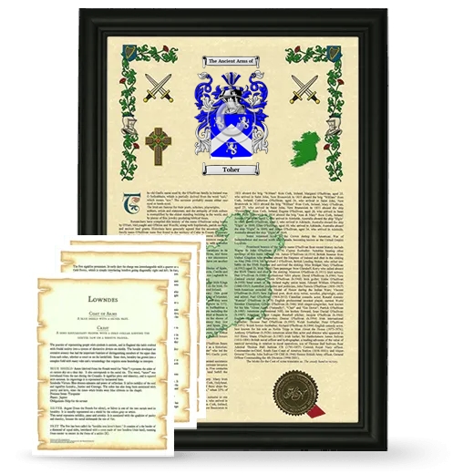 Toher Framed Armorial History and Symbolism - Black