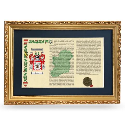 Twohy Deluxe Armorial Landscape Framed - Gold