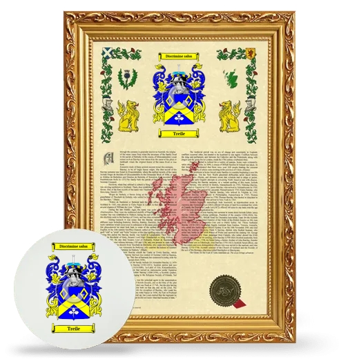 Treile Framed Armorial History and Mouse Pad - Gold