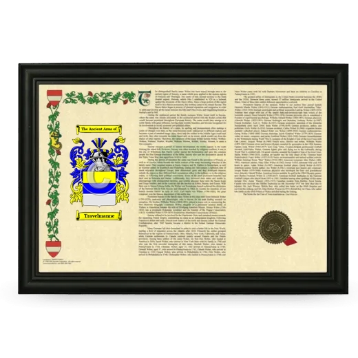 Travelmanne Armorial Landscape Framed - Black