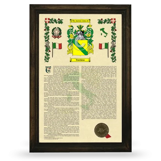 Travieso Armorial History Framed - Brown