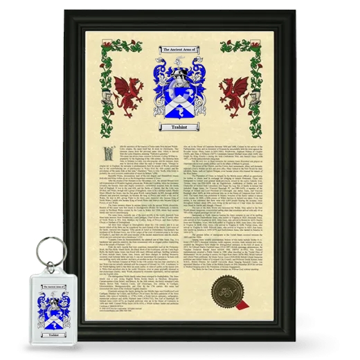 Trahint Framed Armorial History and Keychain - Black