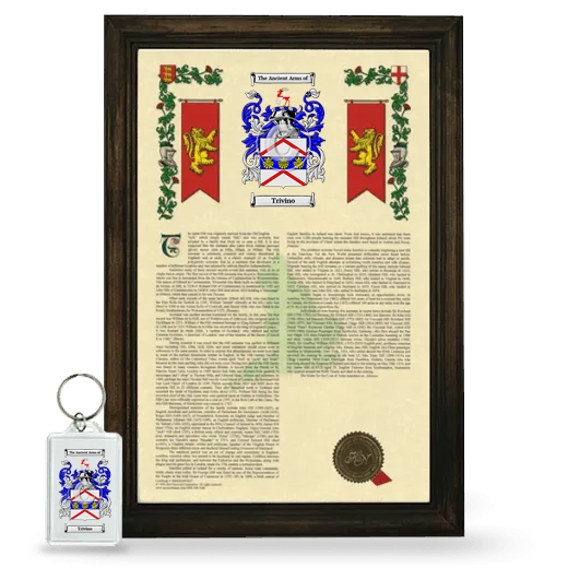 Trivino Framed Armorial History and Keychain - Brown