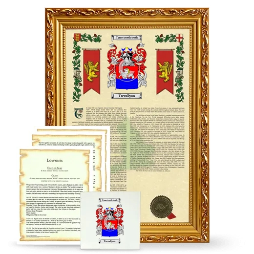 Trevallyon Framed Armorial, Symbolism and Large Tile - Gold