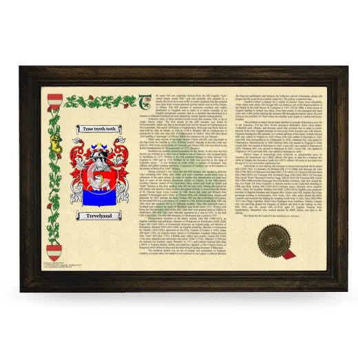 Trevelyand Armorial Landscape Framed - Brown