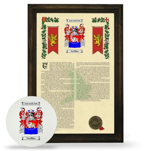 Trovillian Framed Armorial History and Mouse Pad - Brown
