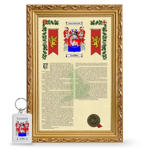 Trovillien Framed Armorial History and Keychain - Gold