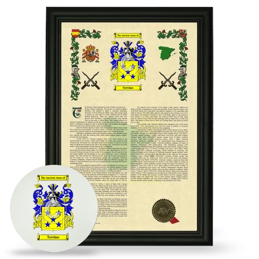 Trevino Framed Armorial History and Mouse Pad - Black