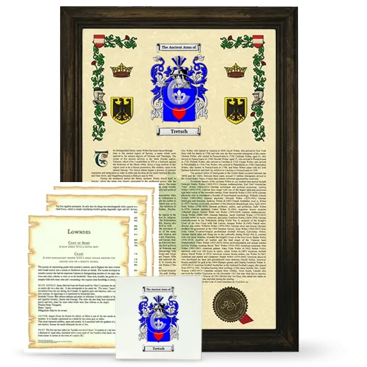 Tretsch Framed Armorial, Symbolism and Large Tile - Brown