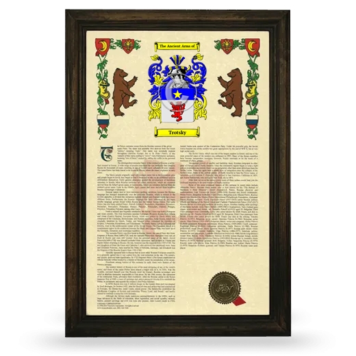 Trotsky Armorial History Framed - Brown