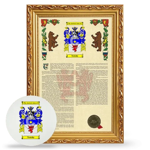 Trotsky Framed Armorial History and Mouse Pad - Gold