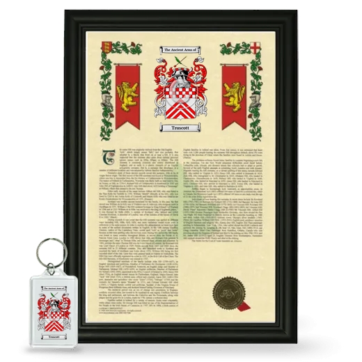 Truscott Framed Armorial History and Keychain - Black