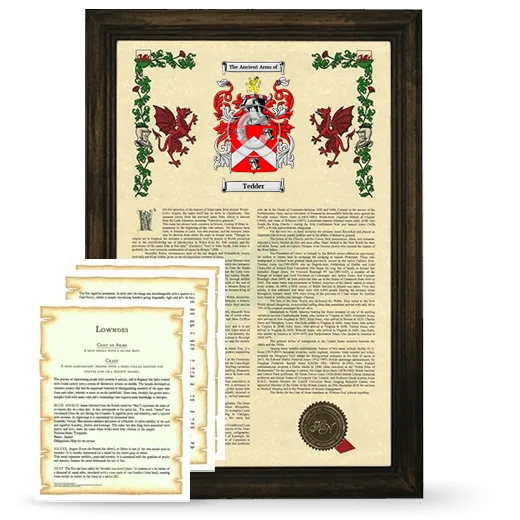 Tedder Framed Armorial History and Symbolism - Brown