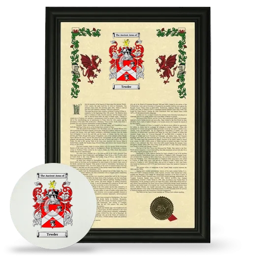 Tewder Framed Armorial History and Mouse Pad - Black