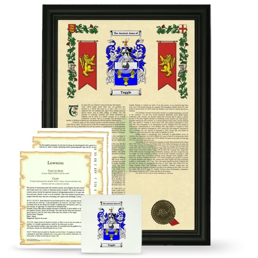 Tuggle Framed Armorial, Symbolism and Large Tile - Black