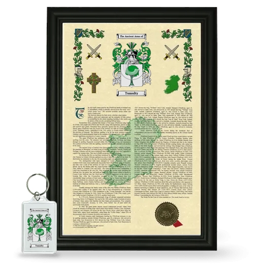 Tumulty Framed Armorial History and Keychain - Black