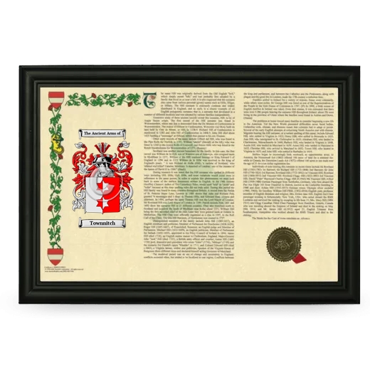 Townnitch Armorial Landscape Framed - Black