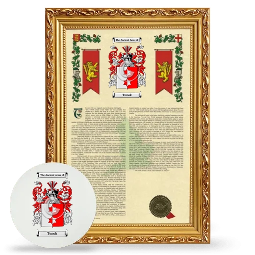 Tunok Framed Armorial History and Mouse Pad - Gold